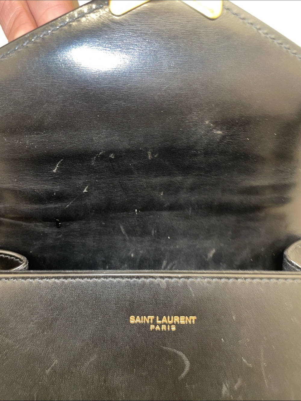 CASSANDRA MINI TOP HANDLE BAG IN GRAIN DE POUDRE EMBOSSED LEATHER - Picture 9 of 10